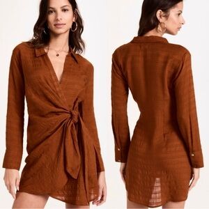 L*Space Daydream Tunic Wrap Cover-Up Medium Amber